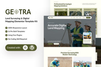 Geotra - Land Surveying & Digital Mapping Elementor Template Kit