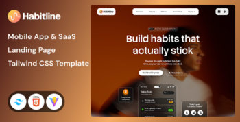 Habitline - Mobile App & SaaS Landing Page Tailwind CSS HTML Template