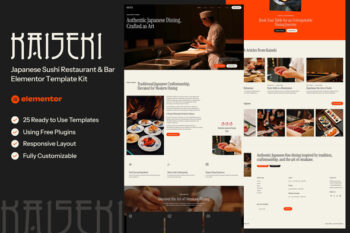 Kaiseki – Japanese Sushi Restaurant & Bar Elementor Template Kit