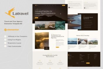 Latravel - Travel and Tour Agency Elementor Template Kit