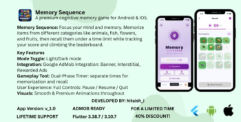 Memory Sequence - Flutter Game with Admob Support