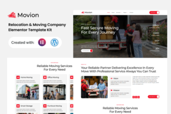Movion - Relocation & Moving Company Elementor Template Kit