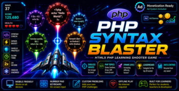 PHP Syntax Blaster | HTML5 Coding Game