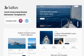 Sailux - Yacht Club & Boat Rental Elementor Template Kit