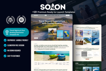 Solon - Travel Agency & Tour Booking Elementor Template Kit
