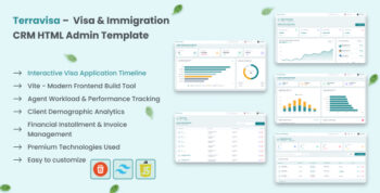 TerraVisa – Visa & Immigration CRM HTML Admin Template