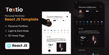 Textio – React Personal Portfolio Template