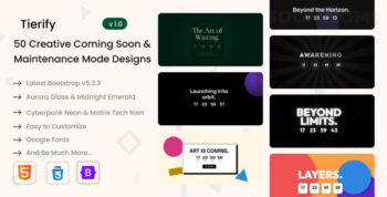 Tierify | 50 Coming Soon & Maintenance HTML Templates
