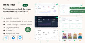 TrendTrack - Influencer Analytics Admin Template