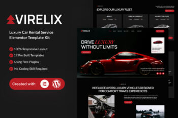 Virelix - Luxury Car Rental Service Elementor Template Kit