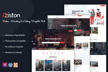 Ziston - Local Business Listings Elementor Template Kit