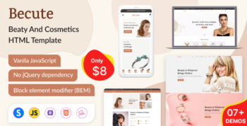 Becute - Jewelry, Cosmetics and Beauty eCommerce HTML Template