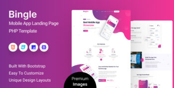 Bingle - Mobile App Landing Page PHP Template