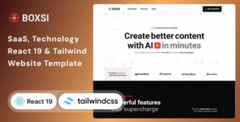 Boxsi - AI Agency, SaaS, Technology React 19 & Tailwind CSS 4 Website Template