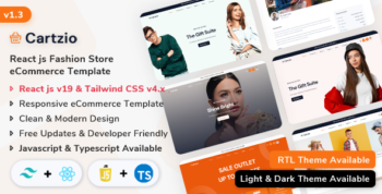 Cartzio - React 19 Multipurpose eCommerce Template (Javascript & Typescript)