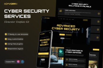 Cyvora - Cyber Security Services Elementor Template Kit