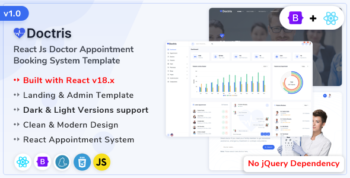 Doctris - ReactJS Doctor Appointment Booking System & Admin Dashboard Template