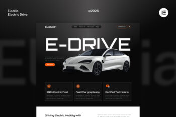 Elecxia - EV Electric Car Rental & Service Website Elementor Template Kits