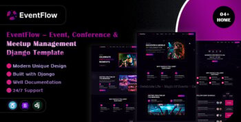 EventFlow – Event, Conference & Meetup Management Django Template