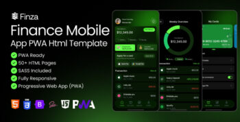 Finza-Finance PWA Mobile App HTML Template