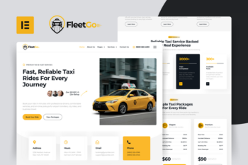 FleetGo - Taxi Fleet Services Elementor Pro Template Kit