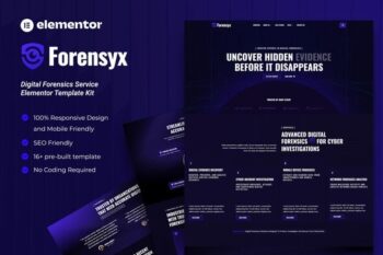 Forensyx - Digital Forensics Service Elementor Template Kit