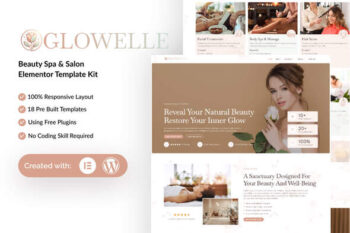 Glowelle - Beauty Salon & Spa Elementor Template Kit