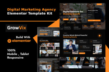 Growvix - Digital Marketing Agency Elementor Template Kit
