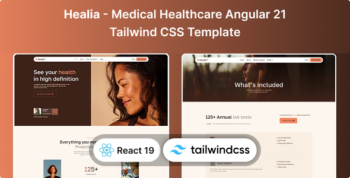 Healia - Medical Healthcare React 19 & Tailwind CSS Website Template