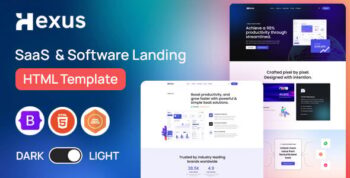 Hexus – SaaS Landing HTML Template