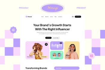 Houszi – Influencer Agency Website Elementor Template Kit