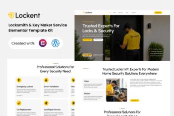 Lockent - Locksmith & Key Maker Service Elementor Template Kit