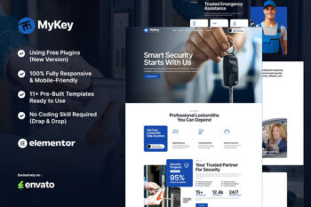 MyKey - Locksmith & Key Maker Services Elementor Template Kit