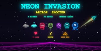 Neon Invasion | HTML5 Arcade Space Shooter Game