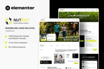 Nutrisy - Modern Wellness Solution Elementor Template Kit