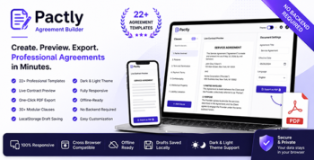 Pactly | Agreement Builder HTML5 Template With PDF Export