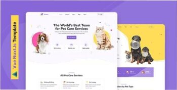 Petopia – Pet Care Service Vue NuxtJs Template