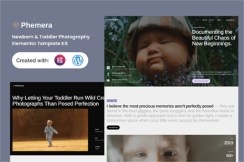 Phemera - Newborn & Toddler Photography Service Elementor Template Kit