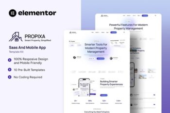 Propixa - Saas & Mobile App Elementor Template Kit