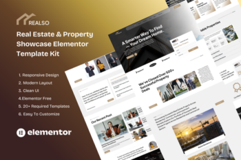 Realso - Real Estate & Property Showcase Elementor Template Kit