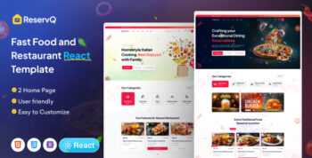 Reservq - Food & Restaurant React Template