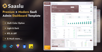 Saaslu - React 19 & Tailwind CSS SaaS Admin Dashboard Template