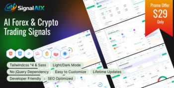 SignalAIX – AI Forex & Crypto Trading Signals Dashboard HTML Template