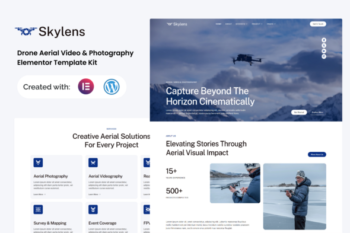 Skylens - Drone Aerial Video & Photography Elementor Template Kit