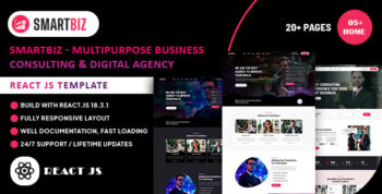 Smartbiz - Multipurpose Business Consulting & Digital Agency React JS Template