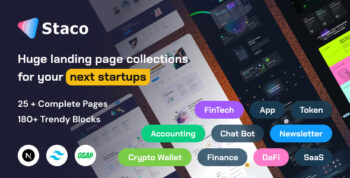 Staco - SaaS Startup Business Tailwind Landing Page Template