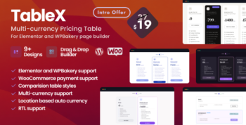 TableX – WordPress Pricing Table for Elementor & WPBakery
