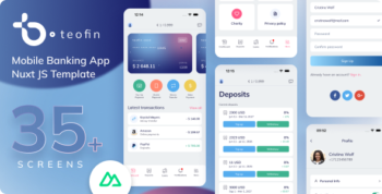 Teofin – Nuxt 4 PWA Banking & Finance Template