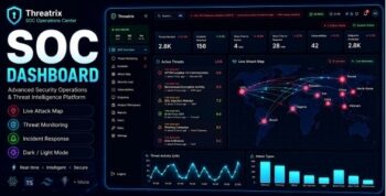 Threatrix – Cyber Security SOC Dashboard React Admin Template