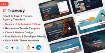 Travosy - React Js Tour & Travel Agency Template (Javascript + Typescript)